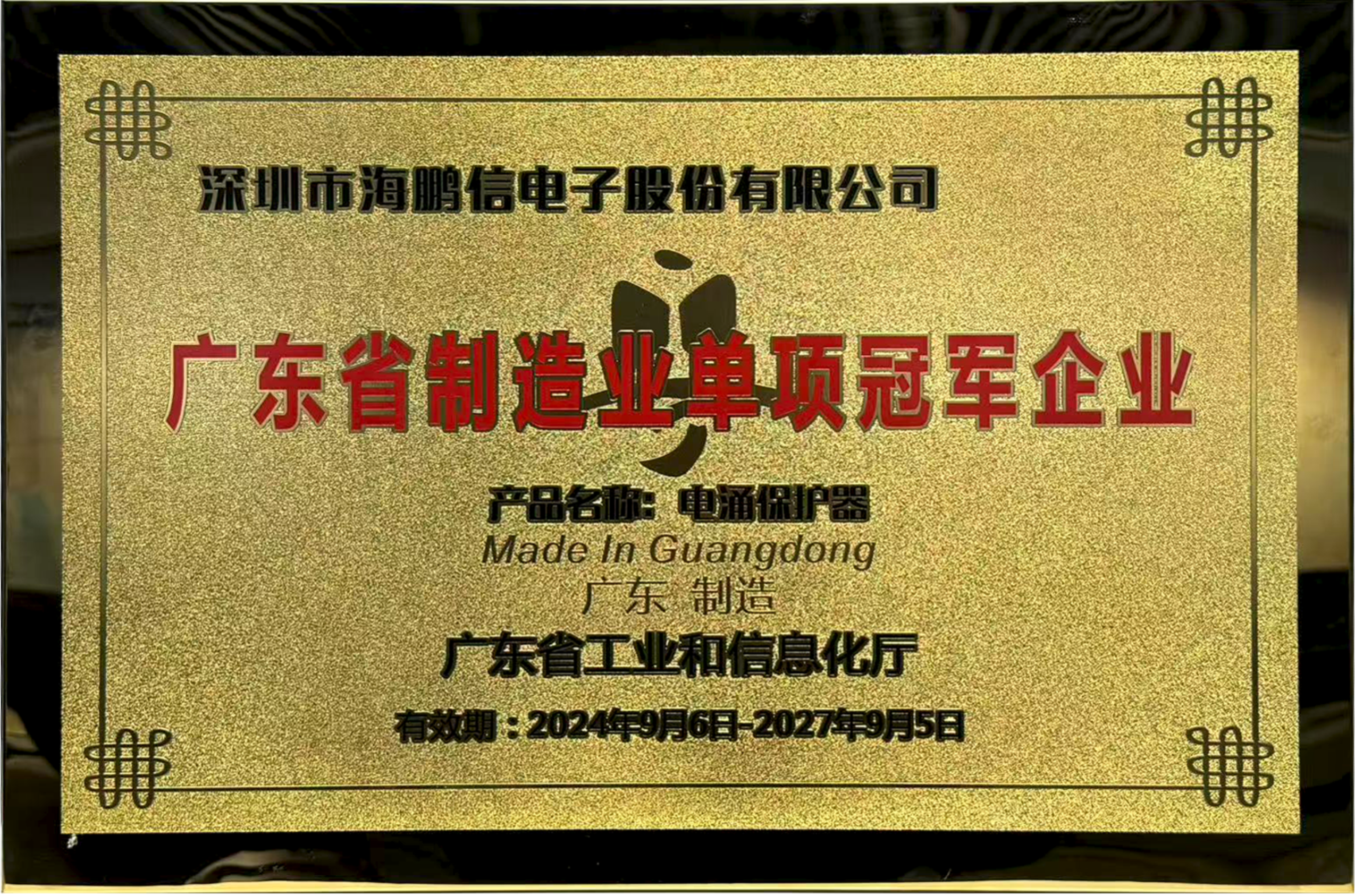 廣東省制造業(yè)單項(xiàng)冠軍企業(yè)